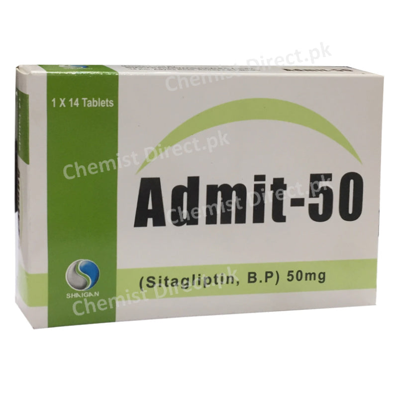 Admit-50mg Tablets Shaigan Pharmaceuticals Pvt Ltd Sitagliptin