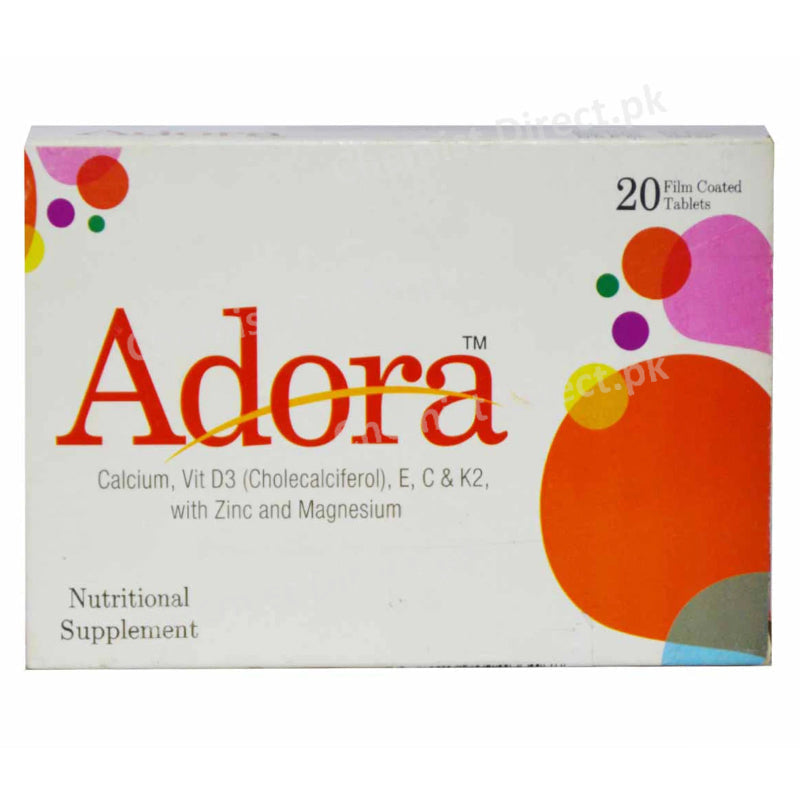 Adora 20mg Tablets Dyson Pharma Calcium, Vit D3 Cholecalciferol