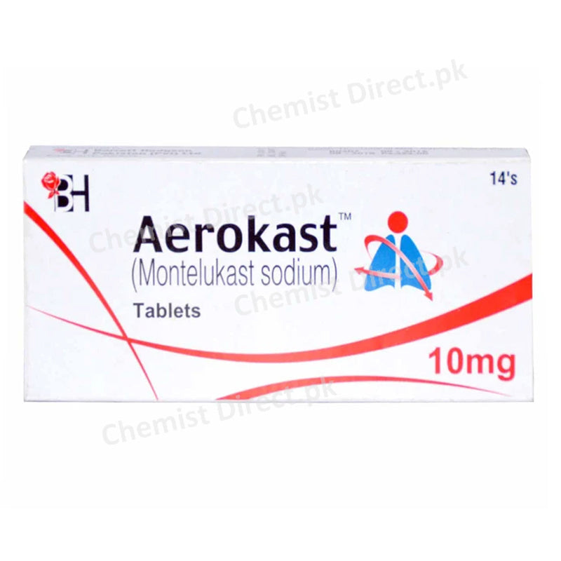 Aerokast Tablets 10mg BARRETT HODGSON PAKISTAN (PVT) LTD Montelukast Sodium