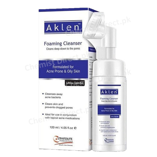 Aklen Foaming Cleanser 120ml Cleanser Crystolite Pharma Skin Care Preparation