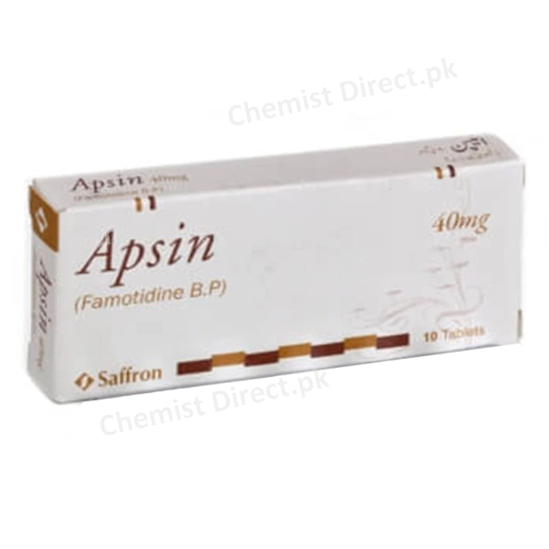Apsin Tablets 40mg Saffron Pharmaceuticals (Pvt) Ltd Famotidine