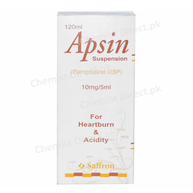 Apsin Syrup 120ml Saffron Pharmaceutical Famotidine