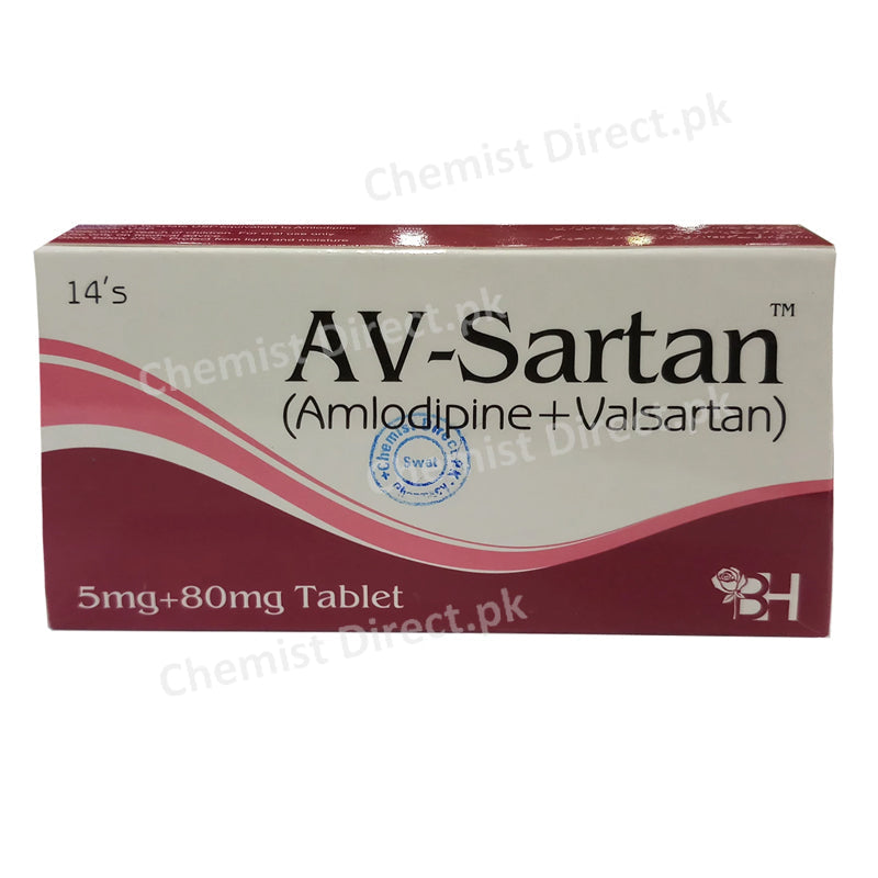 AV-Sartan Tablet 5mg/80mg BARRETT HODGSON PAKISTAN (PVT) LTD Anti Hypertensive Amlodipine 5mg, Valsartan 80mg