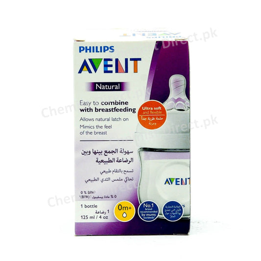 Avent Natural Baby Bottle 4Oz/125Ml 0M+ Care