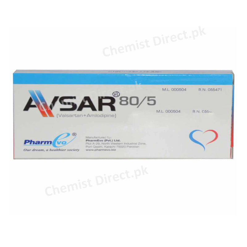 Avsar 80-5mg Tab Tablet PHARM EVO_PVT_LTD.-Anti-Hypertensive-Valsartan80mg Amlodipine 5mg
