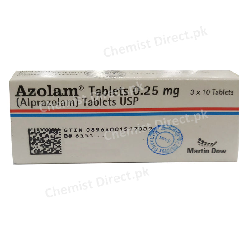 Azolam 0.25mg Tablet Martin Dow Pharma Alprazolam