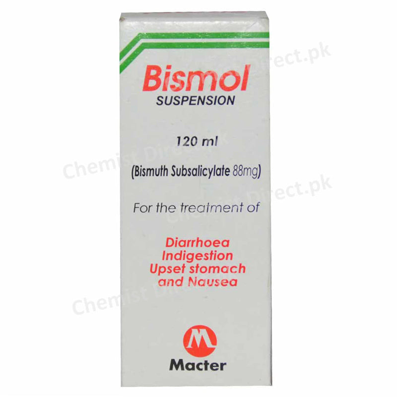 Bismol Susp 120ml Suspention MACTERINTERNATIONAL_PVT LTD Antacid Bismuth Sub Salicylate jpg