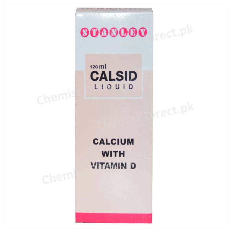 Calsid Liquid 120ml Stanley Pharmaceuticals PvtLtd-Calcium Supplement Each 5mlcontain Calcium Phosphate 210mg Vitamin D 350 units jpg