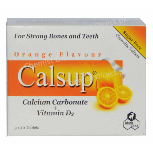 Calsup Tab Tablet SCHAZOOZAKA PVT LTD CALCIUMSUPPLEMENT Calcium Carbonate 1000mg Vit D 32.5mcg jpg