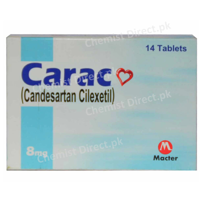 Carac 8mg Tab Tablet MACTERINTERNATIONAL PVT LTD ANTI HYPERTENSIVE Candesartan Cilexetil jpg