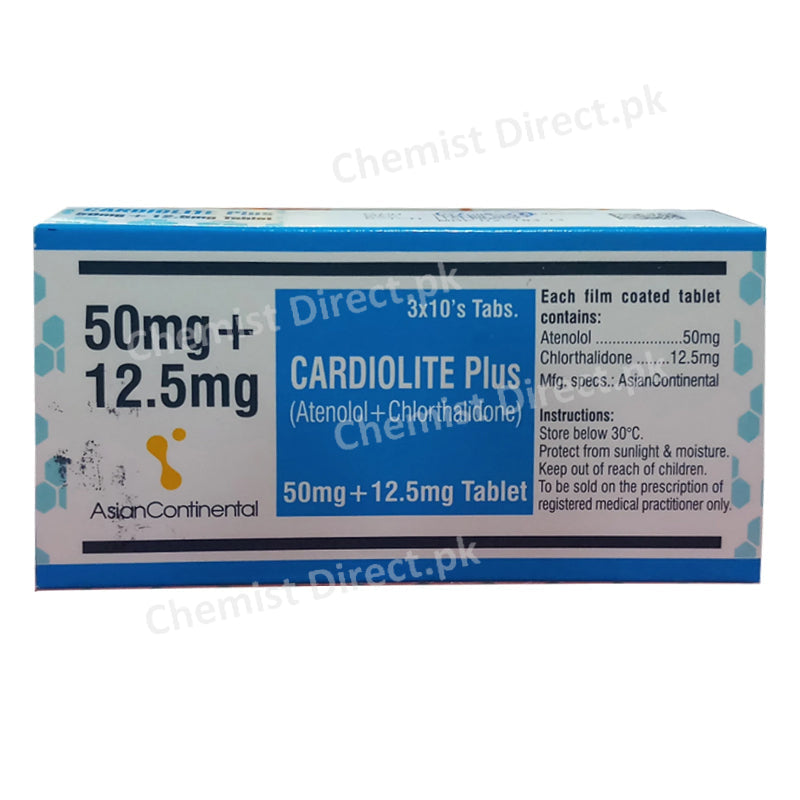 Cardiolite Plus 50mg 12.5mg Tab Tablet CONTINENTALCHEMICALCO._PVT_LTD-ANTI-HYPERTENSIVE ATENOLOL CHLORTHALIDONE jpg