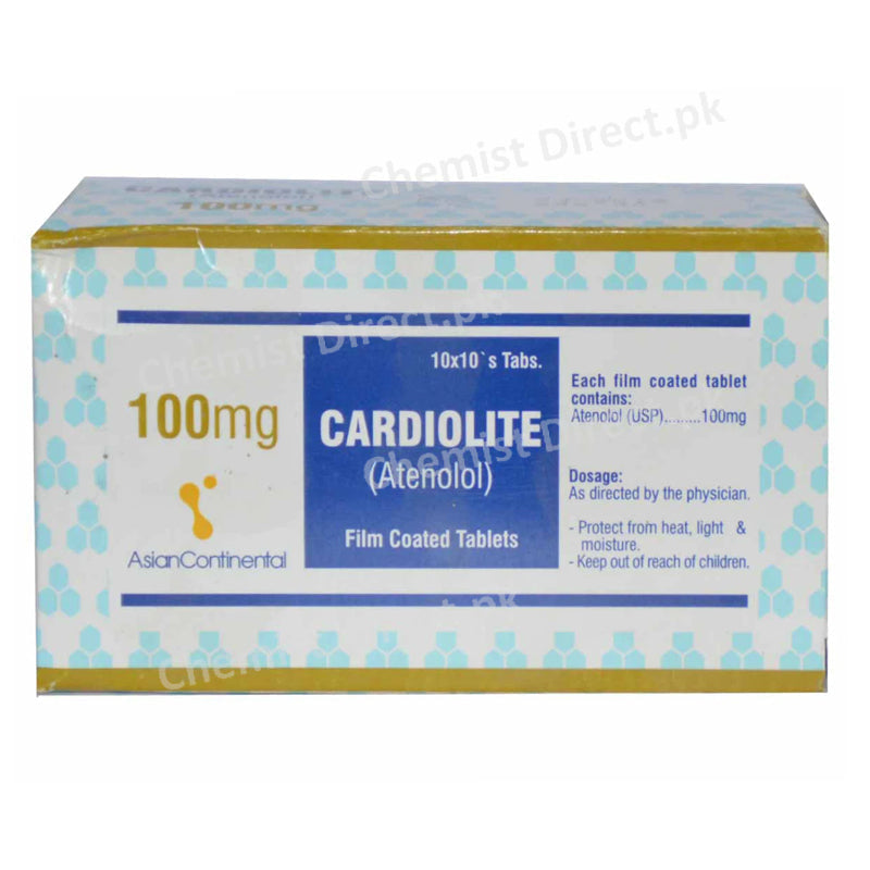 Cardiolite Tab 100MG Tablet CONTINENTALCHEMICALCO PVT LTD ANTI HYPERTENSIVE Atenolol jpg