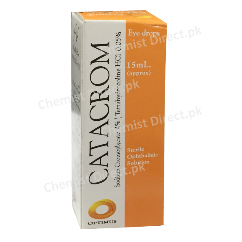 Catacrom Eye Drop 15ml sodium cromoglycate 4% Tetrahydrozoline HCL 0.05% Optimus Pharma