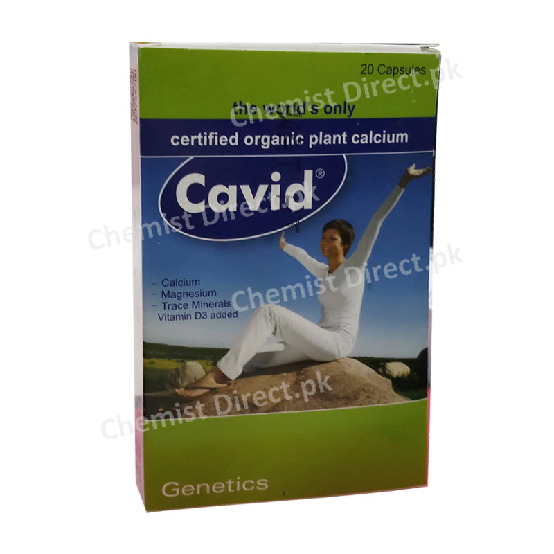 Cavid Capsule Genetics Pharmaceuticals Calcium Supplement Calcium 750mg, Magnesium 65mg, Vitamin D 1000IU