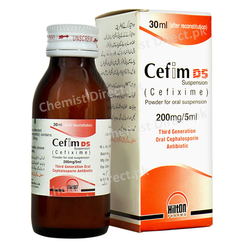 CefimDSSusp200mg 5ml 30ml Hilton Pharma Pvt Ltd Cephalosporin Antibiotic Cefixime jpg\
