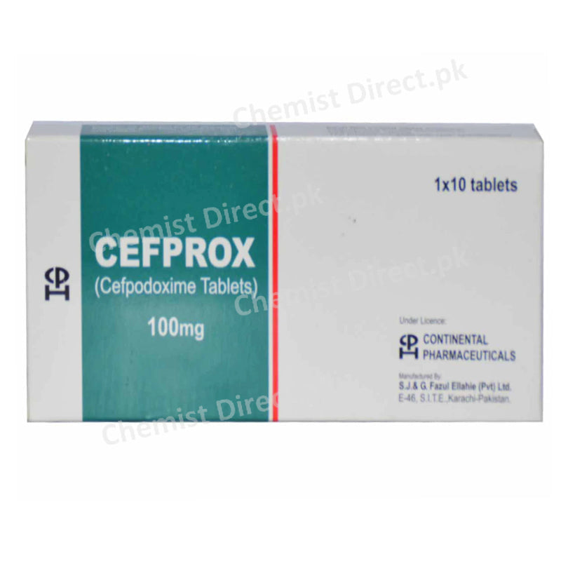 Cefprox 100mg Tab Tablet Continental Pharmaceuticals Cephalosporin Antibiotic Cefpodoxime Proxetil jpg