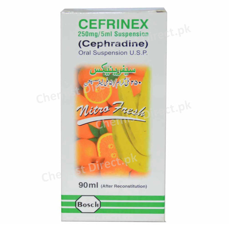 Cefrinex Susp 250mg 5ml 60ml BOSCH PHARMACEUTICALS PVT LTD CEPHALOSPORIN ANTI BIOTIC Cephradine jpg