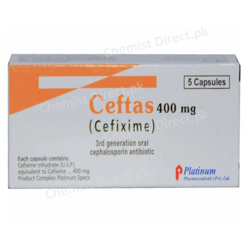 Ceftas 400mg cap Capsule Platinum Pharmaceuticals Pvt Ltd CEPHALOSPORIN ANTI BIOTIC Cefixime jpg