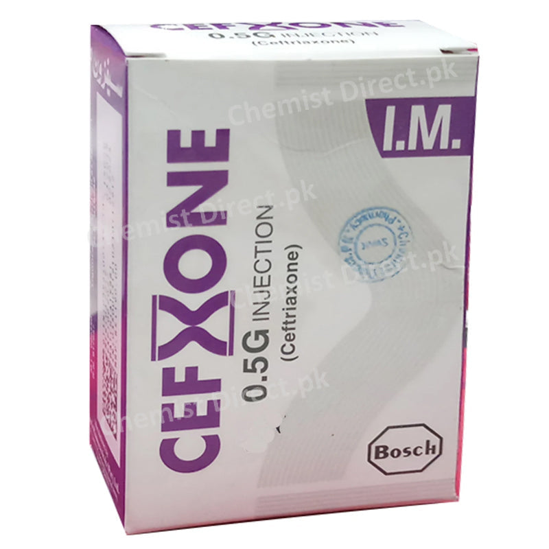 Cefxone IM Inj 0.5gm 1Vial injection BOSCHPHARMACEUTICALS PVT LTD CEPHALOSPORIN ANTI BIOTIC Ceftriaxone jpg