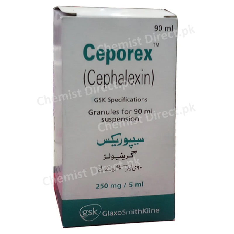 Ceporex Susp 250mg 5ml 90ml Glaxosmithkline Pakistan Limited Cephalosporin Antibiotic Cephalexin jpg