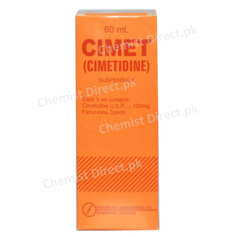 Cimet 100mg Susp 60ml FEROZSONSLABORATORIESLTD Anti ulcerant Cimetidine.