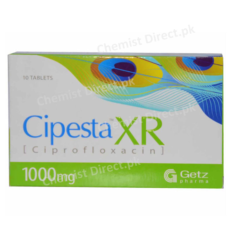 Cipesta xr 1000mg Tab Tablet GETZ PHARMA PAKISTAN_PVT_LTD Quinolone Anti Bacterial Ciprofloxacin