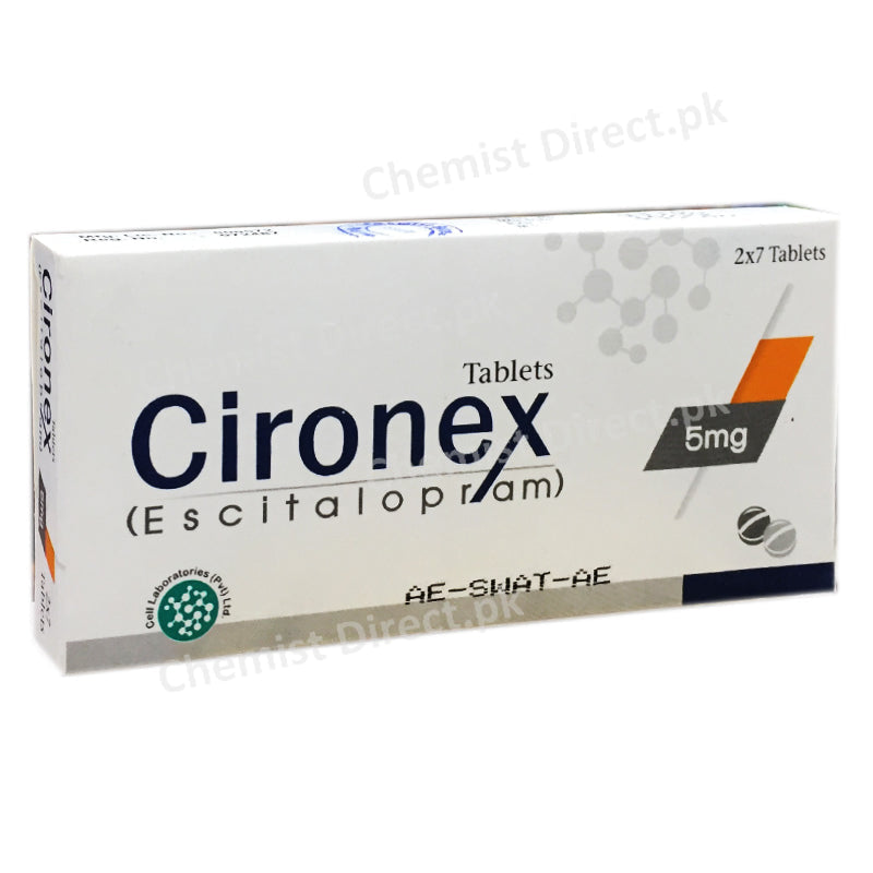 Cironex 5mg Tablet Cell Laboratories Pvt Ltd Anti Depressant Escitalopram