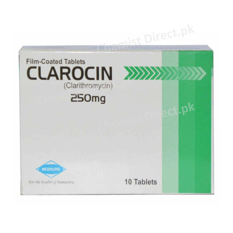 Clarocin Tablet 250mg Medisure Pharmaceuticals Macrolide Anti-Bacterial Clarithromycin