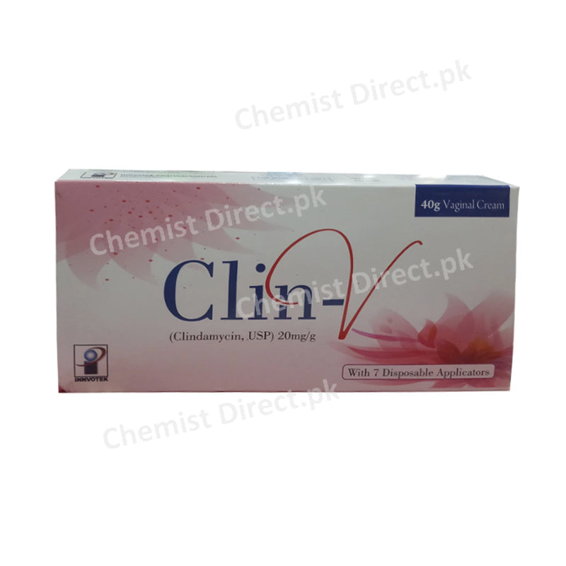 Clin-v 20mg vaginal cream 40gm Clindamycin Innvortek Pharma