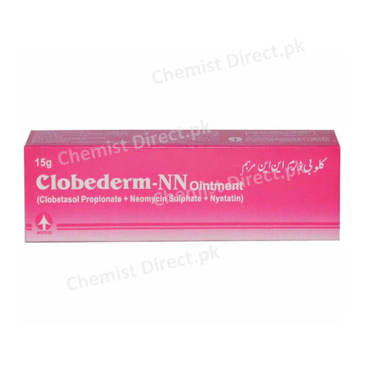 Clobederm-NN Ointnment 15gram Atco-Laboratories Corticosteroids + Anti-Fungal + Anti-Bacterial Clobetasol Propionate ,Nystatin , Neomycin Sulphate