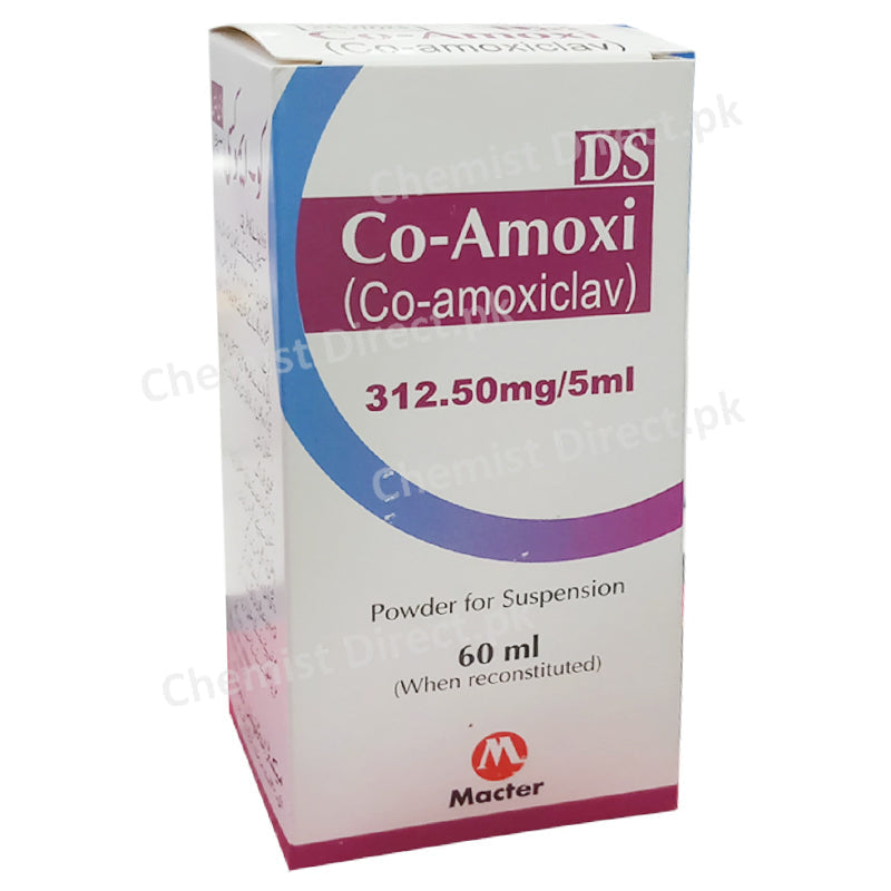 Co-amoxi Ds 312.50 mg 5ml syrup 60ml Macter International Pharma Amino Penicillin Amoxicillin 250mg Clavulanic Acid
