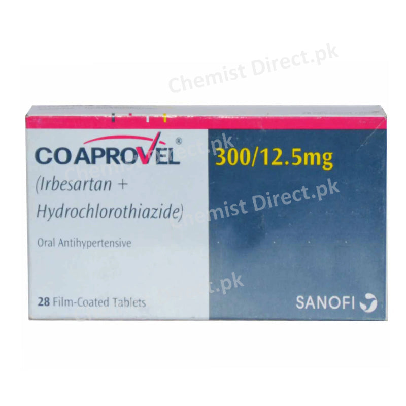 Co-Aprovel 300/12.5mg Tablet Sanofi Aventis Anti Hypertensive Diuretic Irbesartan 300mg Hydrochlorothiazide 12.5mg