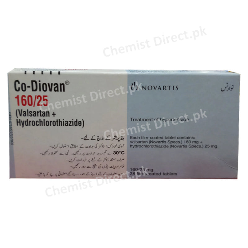 Co-Diovan 160/25mg Tablet Novartis Pharma Anti Hypertensive Valsarta 160mg Hydrochlorothiazide 25mg