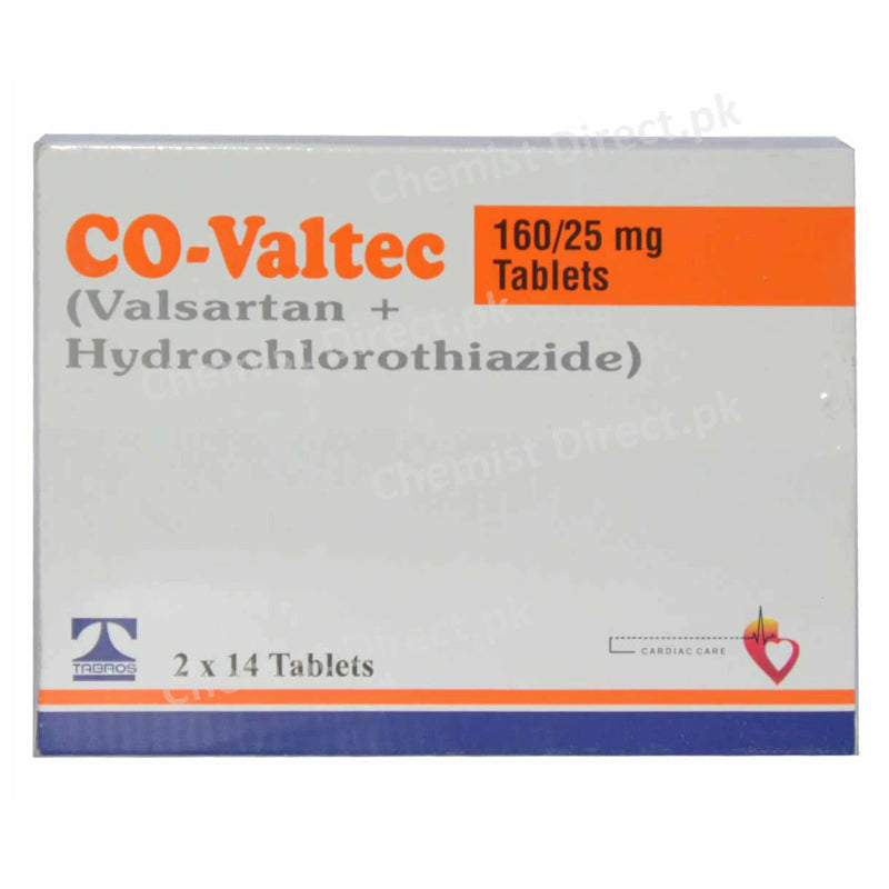 Co-Valtec 160 25mg Tab Tablet TABROS PHARMA PVT.LTD Anti Hypertensive Valsartan 160mg Hydrochlorothiazide 25mg