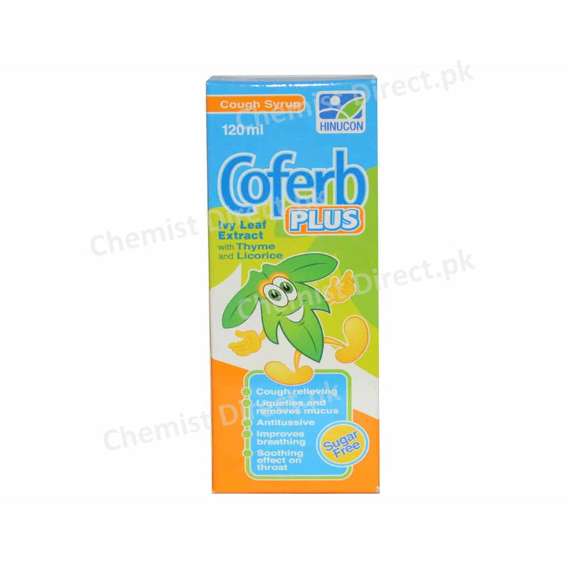 Coferb Plus Syrup 120ml Hinucon Herbal Preparation Ivy leaf, Licorice ,Thyme