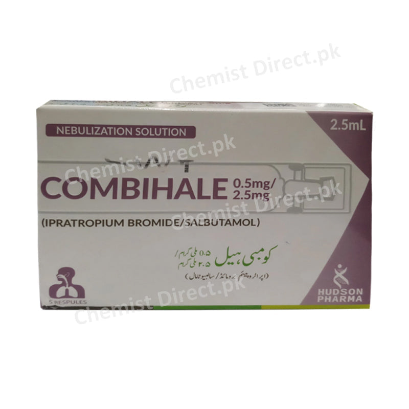 Combihale Respules 0.5mg+2.5mg/2.5ml Solution Hudson Pharma Asthma/Copd Ipratropium Bromide, Salbutamol