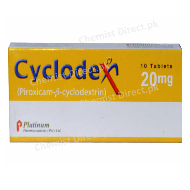 Cyclodex 20mg Tab Platinum Pharmaceuticals-_Pvt_ Ltd Nsaid Piroxicam Beta Cyclodextrin.