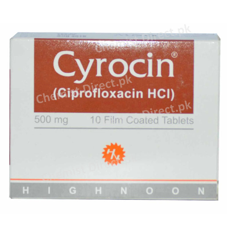 Cyrocin 500mg Tab Tablet Highnoon Laboratories Ltd Quinolones Anti Bacterial Ciprofloxacin