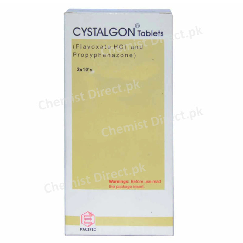 Cystalgon Tab Tablt Pacific Pharmaceuticals Ltd Antispasmodic Flavoxate Hcl 200mg Propyphenazone 250mg