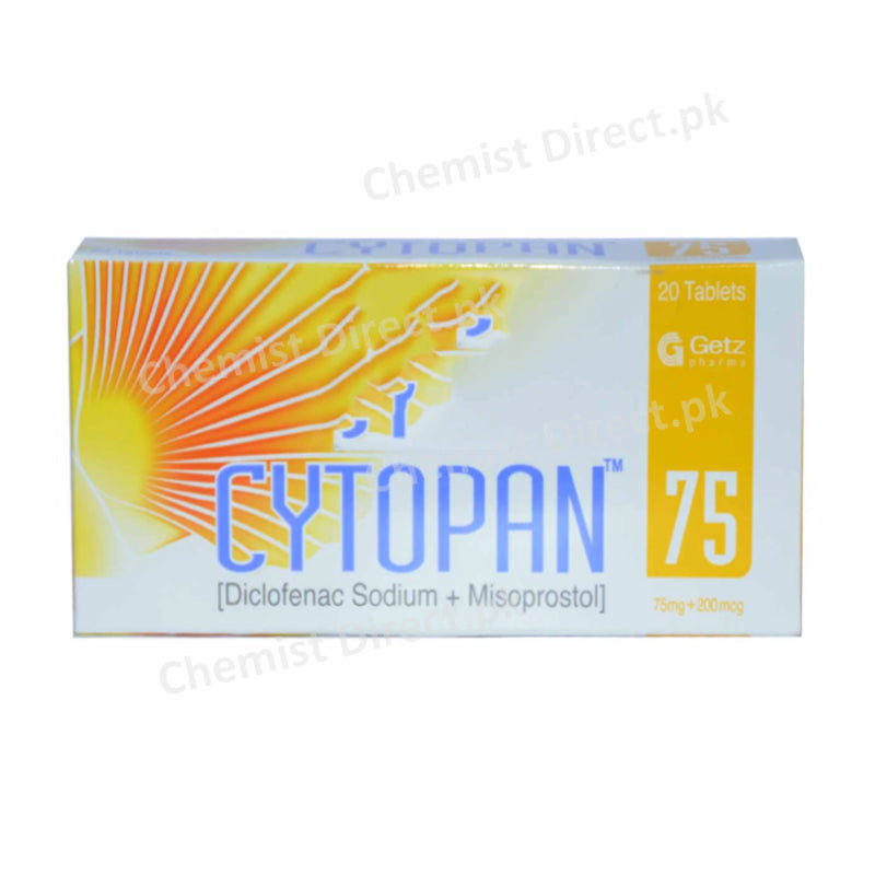 Cytopan Tablet 75mg/200mcg Getz Pharma Pakistan Nsaid/Prostaglandins Diclofenac Sodium 75mg, Misoprostol 200mcg