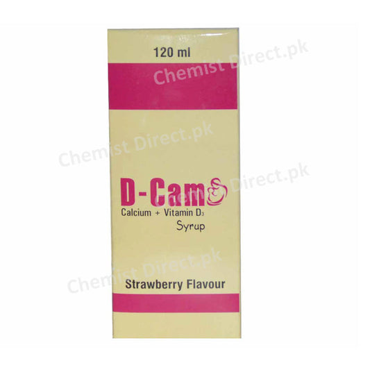 D-Cam Syrup 120ml Mass Pharma Calcium Supplement Calcium 600mg , Vitamin D3 200IU