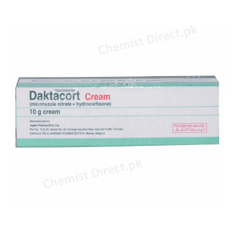 Daktacort Cream 10gm Aspin Pharma formerly Janssen Cilag Miconazole Nitrate 2%, Hydrocortisone 1% Anti Fungal Anti Bacterial