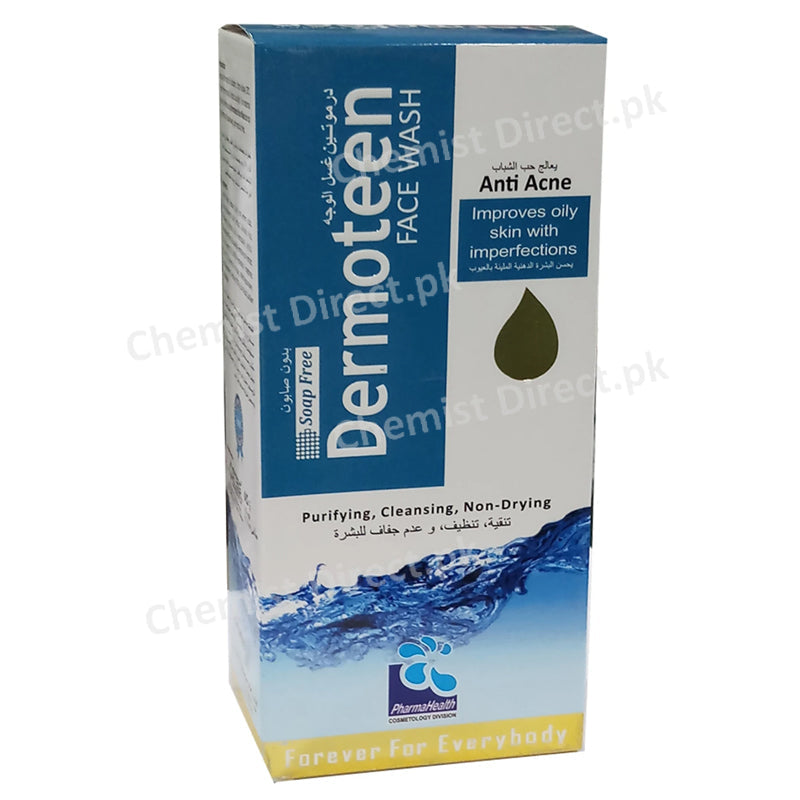 Dermoteen Face Wash 100ml Pharma Health Anti Acne Salicylic Acid Silica Chondrus Crispus Carrageenan Sodium Lauroyl Oat Amino Acids Copper Pca Zinc Pca Ethylhexy lSalicylate Butyl Avocadate Xyl