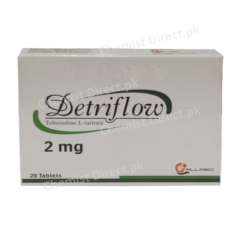 Detriflow 2mg Tablet Allmed Laboratories Tolterodine L Tartrate UrinaryIncontinence