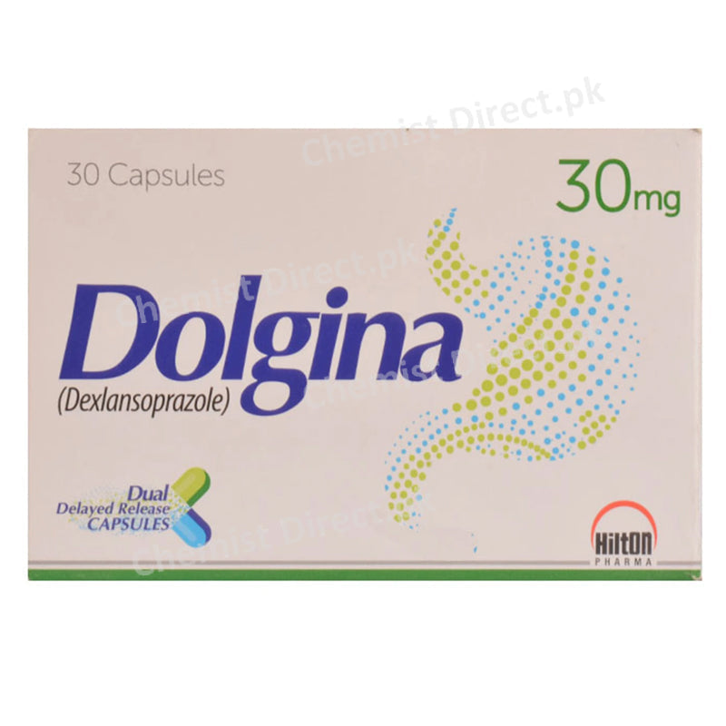 Dolgina 30mg Cap Capsule Hilton Pharma Anti Ulcerant Dexlansoprazole