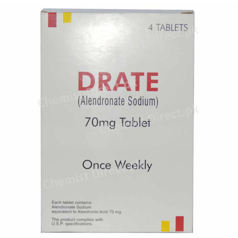 Drate 70mg Tab Tablet SJ And G Fazal Elahi Bisphosphonates Alendronate Sodium