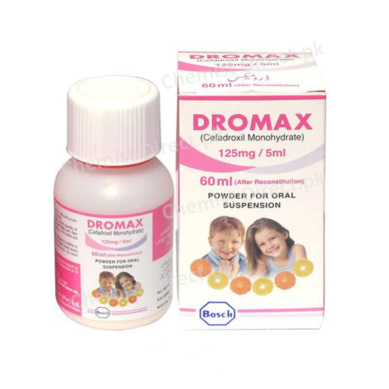 Dromax 125mg Syp 60ml Syrup Bosch Pharmaceuticals Pvt Ltd Cephalosporin Anti biotic Cefadroxil