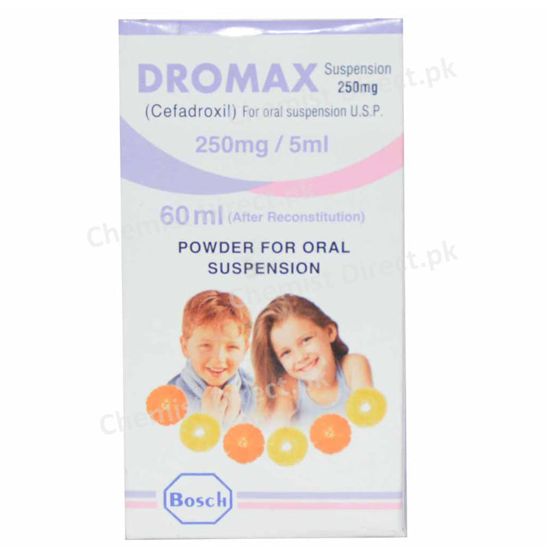 Dromax 250mg Sus 60ml Suspention Bosch Pharmaceuticals Pvt Ltd Cephalosporin Anti biotic Cefadroxil
