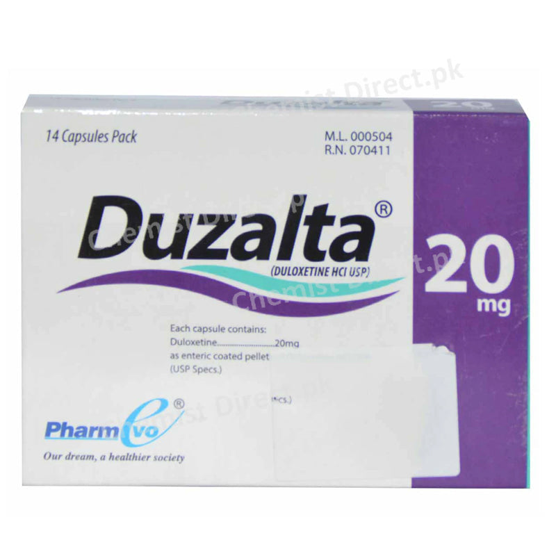 Duzalta Capsule 20mg Pharmevo Anti-Depressant Duloxetine 20mg