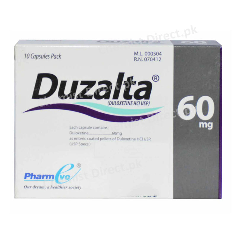 Duzalta Capsule 60mg Pharmevo Anti-Depressant Duloxetine 60mg
